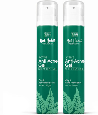 Nat Habit Anti-Acne Neem Active Face Gel Summers With Tea-Tree Vitamin C For Oily Skin(100 g)