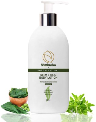 NIMBARKA Neem & Tulsi Body Lotion Rich Moisture, Silky Smooth, Glowing Skin, Paraben-Free(225 ml)