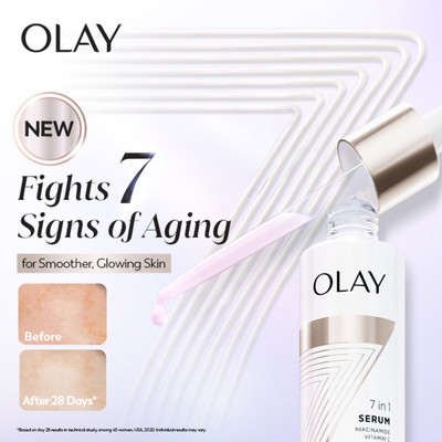 OLAY 7in1 Serum, Fight 7 Signs of Aging with Niacinamide, Vitamin C, Collagen Peptide(30 g)