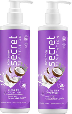 Secret Temptation Ultra Rich Hydration Body Lotion Combo (250ml each) | Dermatologically Tested(500 ml)