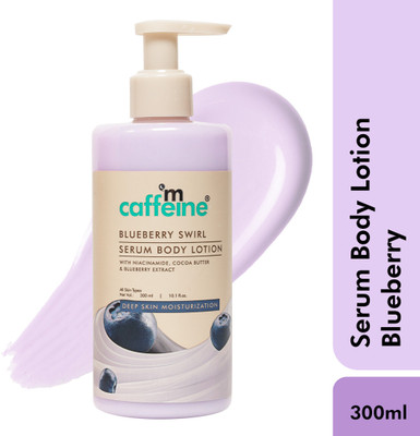 mCaffeine Blueberry Swirl Serum Body Lotion | 72 hrs Deep Moisturization With Niacinamide(300 ml)