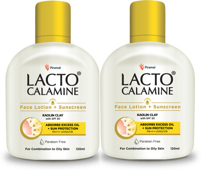 Lacto Calamine Lotion with Sunscreen SPF 30 PA+++ Pack of 2(120 ml)