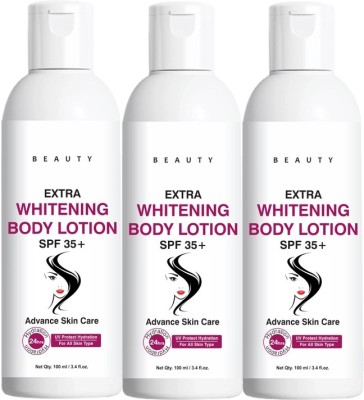 house of common Advance Skin Care Extra Whitening Body Lotion with SPF 35 (100ml) Pack of 3(300 ml)