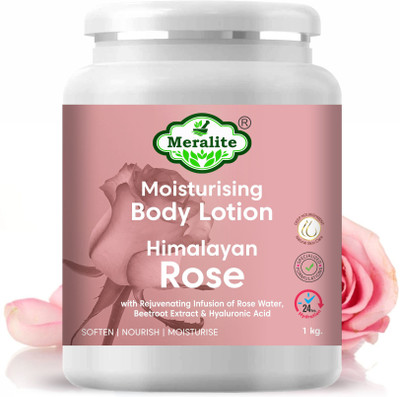 Meralite Himalayan Rose Body Lotion - Toning/Hydration/Dull Skin(1 kg)
