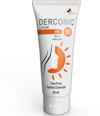 MEDCONIC HEALTHCARE Derconic Lotion SPF 30 PA+++ UVA & UVB | Water-Resistant, Non-Greasy, Suitable(60 ml)
