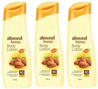 EMRIKA Honey & Almonds Advanced Nourishing Body Lotion, For Normal to Dry skin set of 3(100 ml)