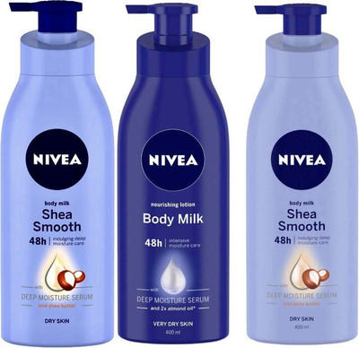 NIVEA Shea Smooth Body Lotion For Dry Skin_Body Milk & Shea Smooth Nourishing Lotion(1400 ml)