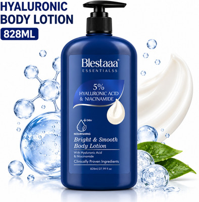 blestaaa essentialss 5% Hyaluronic Niacinamide Body Lotion for Bright, Even & Glowing Skin(828 ml)