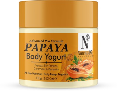 NutriGlow NATURAL'S Advanced Pro Formula Papaya Body Yogurt for Deep Hydration, Smooth Skin, Unisex(100 g)