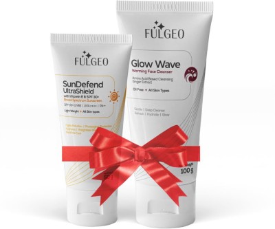 FULGEO Sundefend UltraShield Broad Spectrum Sunscreen & Glow Wave Warming Face Cleanser(150 g)