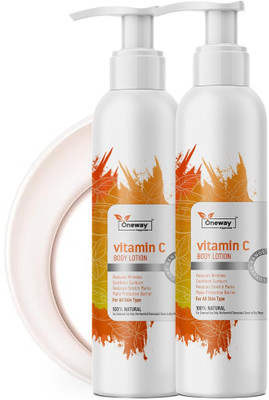 Oneway Happiness Vitamin C Moisturizing Body Lotion | Brightens & Hydrates (2x200ml)(400 ml)