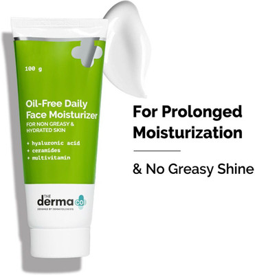 The Derma Co Oil-Free Daily Face Moisturizer With Hyaluronic Acid, Ceramides & Multivitamins(100 g)
