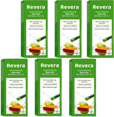 Revera BODY LOTION ALOEVRA FOR SOFTEN & SMOOTHEN ROUGH SKIN PACK OF 100ml x 6(600 ml)