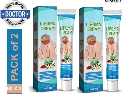 Bingeable Lipoma and Fat Lump Solution Cream Pack of 2 (60g each) - Ayurvedic Herbal Care(120 g)