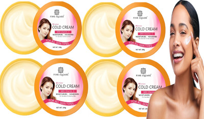 Pink Square Winter Cold Cream Cream with Vitamins for Soft Glowing & Clear Skin 100g Pack 4(400 g)