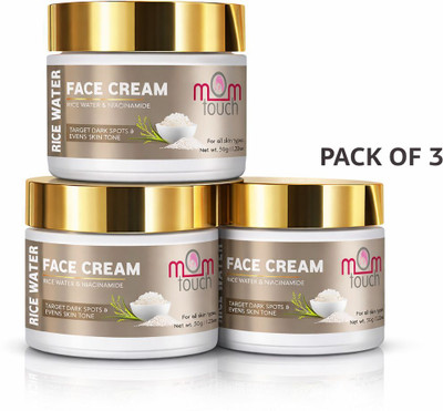 mom touch Rice Day & Night Cream with Rice water Skin Dark Spot Glass Skin 50g Pack of 3(150 g)