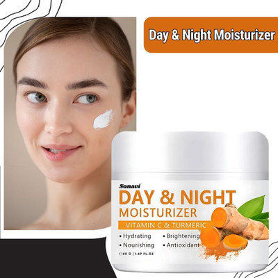 Sonavi Turmeric & Vitamin C Day and Night Moisturizer | Light Texture | Daily Use Cream(50 g)