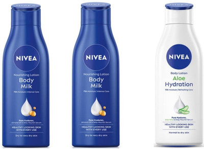 NIVEA 1 Aloe Hydration 75ml & 2 Bodymilk 75ml Lotion(225 ml)