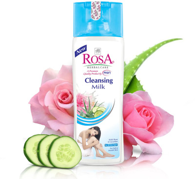 ROSA Cleansing Milk with Rose & Cucumber l For Dirt, Make up Removal & Sensitive skin(500 ml)