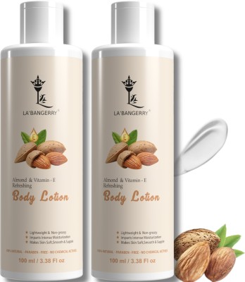 La'bangerry Almond Deep Moisturizing - Non-Sticky Body Lotion for Women & Men (Pack of 2)(200 ml)