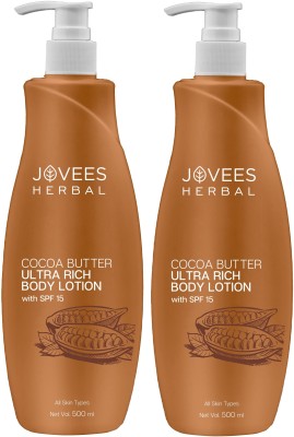 JOVEES Herbal Cocoa Butter Ultra Rich Hand and Body Lotion (Pack of 2)(1000 ml)