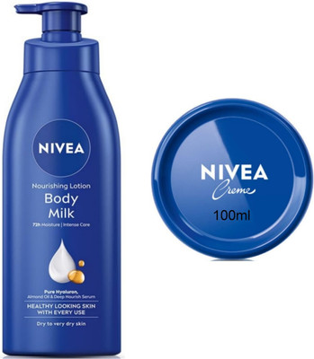 NIVEA Bodymilk 400ml Blue creme 100ml Set of 2(500 ml)