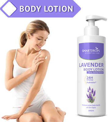 smartdrops Lavender Body Lotion for Dry & Flaky Skin Relief for All Skin Type Unisex Use(200 ml)