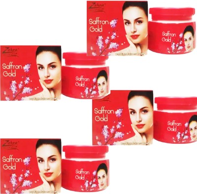 MOSKLIN ZOHRA RED SAFFRON GOLD CREAM FOR GLOWING & CLEANSING SKIN PACK OF - 50g x 4(200 g)