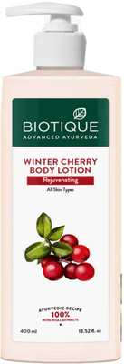 BIOTIQUE Winter Cherry Rejuvenating Body Lotion For Healthy & Soft Skin Pack - 400ml x 1(400 ml)