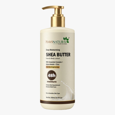 7days natural shea butter deep moisturizing face body lotion with ceramide complex cream(250 ml)