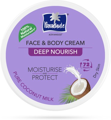 Parachute Advansed Deep Nourish Face and Body Cream, Moisturiser for face and body, 100% Natural  (280 ml)