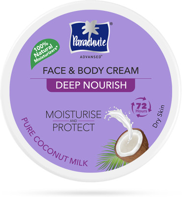 Parachute Advansed Deep Nourish Face and Body Cream, Moisturiser for face and body, 100% Natural (280 ml)