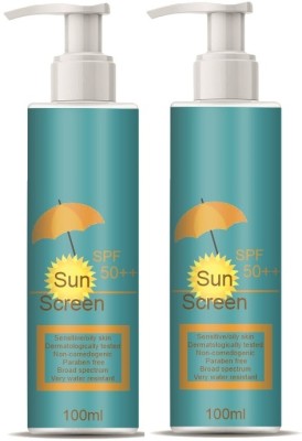 house of common Sunscreen SPF 50++ | Water & Sweat resistant | Zero White Cast (100ml) Pack of 2(200 ml)