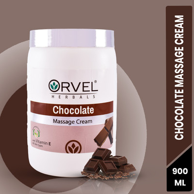 orvel HERBALS CHOCOLATE MOISTURIZING FACE MASSAGE CREAM | WITH VIT E & COCOA EXTRACTS(900 ml)