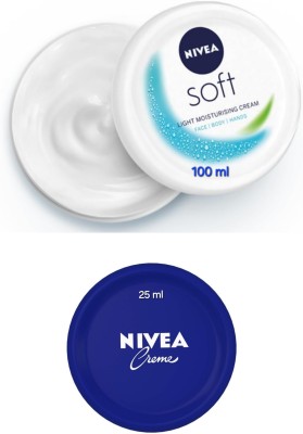 NIVEA Soft Light Moisturizing Cream - 100ml & Cream - 25ml (Pack of 2)(125 ml)