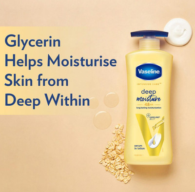 Vaseline Deep Moisture Body Lotion, 400ml - 24-Hour Hydration for Dry Skin(400 ml)