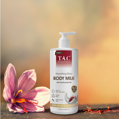 TAC - The Ayurveda Co. Nourishing Glow Body Milk with Kumkumadi Oil(500 ml)