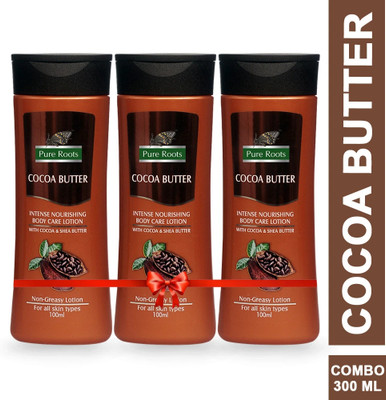 Pure Roots Cocoa Butter Body Care Lotion - Pack of 3 ( 100ml * 3 )(300 ml)