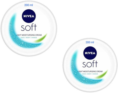 NIVEA Soft Light Moisturising Cream 200 ML (Pack Of 2)(400 ml)