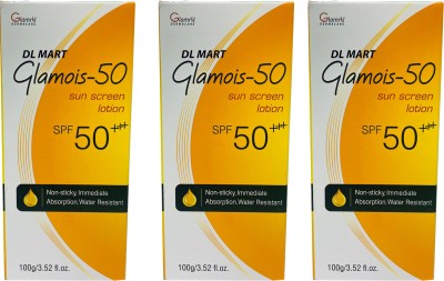 DL MART GLAMOIS-50 SUNSCREEN LOTION SPF 50+++ PACK OF 3(300 g)