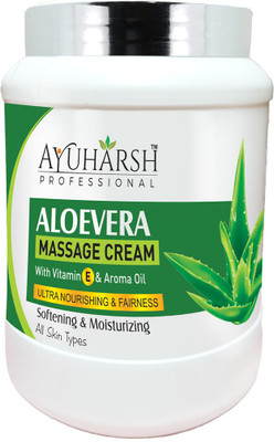 Ayuharsh Aloevera Massage Cream 1 KG with Vitamin E and AloeVera Extract for Glowing Skin(1000 ml)