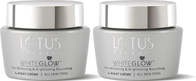 LOTUS HERBALS Whiteglow Skin Whitening & Brightening Nourishing Night Cream | 60g (Pack of 2)(120 g)