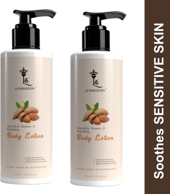 La'bangerry Nourishing Almond Oil & Vitamin E Moisturizing Body Lotion (pack of 2)(300 ml)