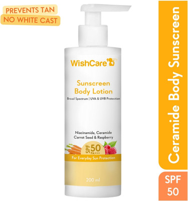 WishCare SPF50 Sunscreen Body Lotion - Broad Spectrum UVA & UVB Protection- No White Cast(200 ml)