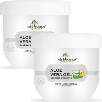 Earth Science Ayurveda Pure Aloe Vera Gel For Dark Spot Clear and Skin Whitening (Pack of 2)(400 ml)