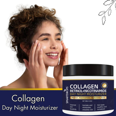 smartdrops Collagen Face Cream | Day & Night Use | Lightweight Moisturizer |Unisex Use(100 g)