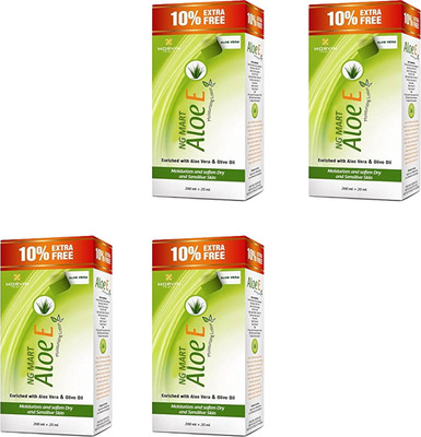 NG MART MORVIN ALOE - E BODY LOTION FOR SMOOTH & SOFT WITH ALOEVERA PACK OF - 200ml x 4(800 ml)