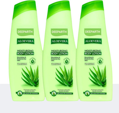 Deeparth Aloe Vera Body Lotion Pack of 3 | Deep Moisture 100ml Each(300 ml)