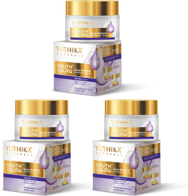 Yuthika Youth & Glow Night Cream For Women SPF30 PA+++ Reduce Dark Spot,Wrinkle (Pack 3)(75 ml)