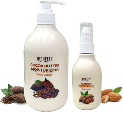 RICHFEEL Cocoa Body Lotion 400 ml With Almond Body Lotion 100 ml(500 ml)